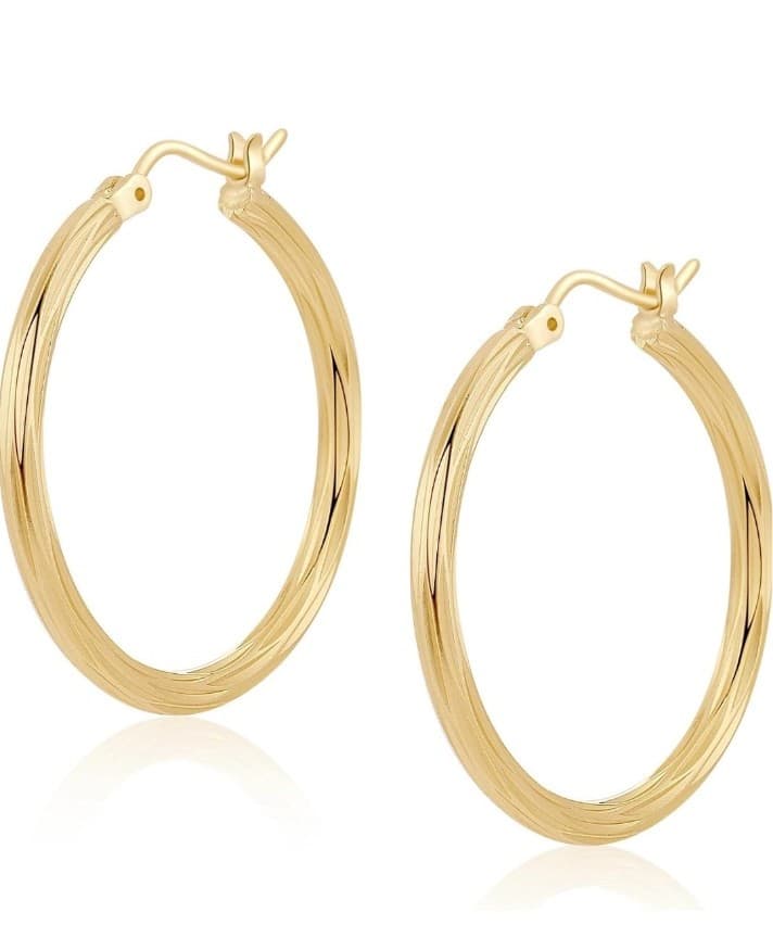 14k Twisted Hoop Earrings for Womens Hypoallergenic Small Gold dip Hoop Earrings