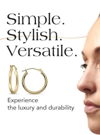 14 k white gold 10 mm hoop earrings comes in a gifts box & a free vile of 24k - Thumbnail 4