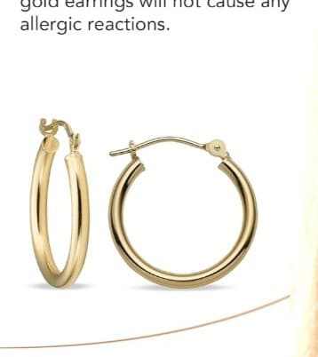 14 k white gold 10 mm hoop earrings comes in a gifts box & a free vile of 24k - Thumbnail 3