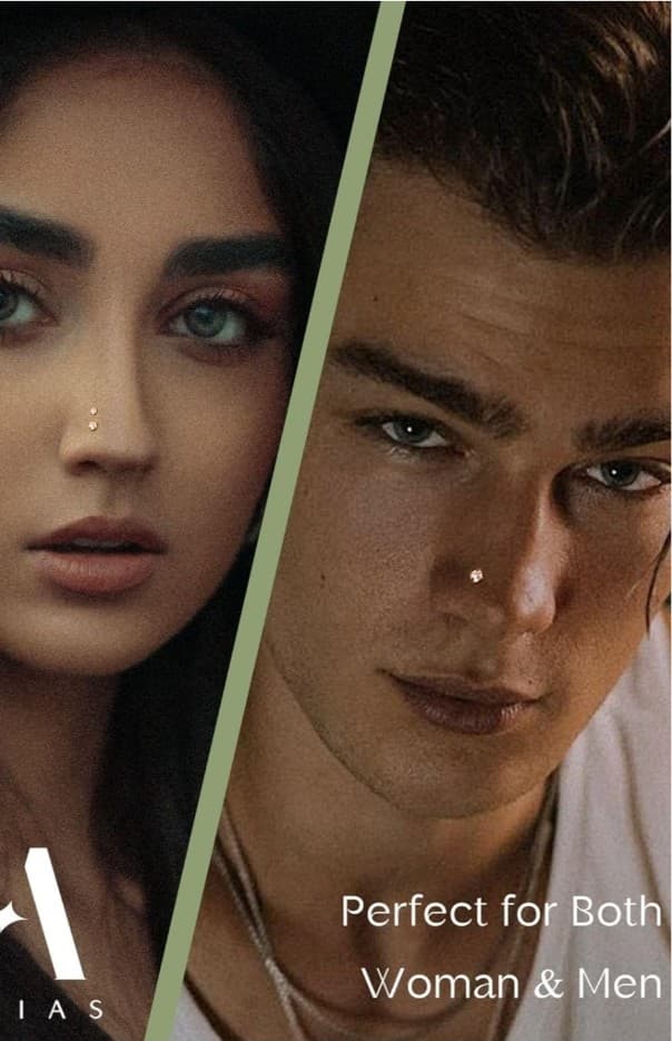 14K Gold Filled Nose Studs 316L Surgical Steel Nose Rings Studs Cubic Zirconia - Thumbnail 6