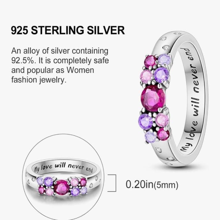 Sterling Silver "My Love Will Never End" Boundless Love Ring NWT Comes GiftReady - Thumbnail 3