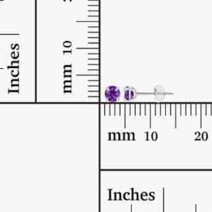 Solid 14K Gold 3mm Round Prong Set Hypoallergenic Genuine Petite Birthstone Stud - Thumbnail 4