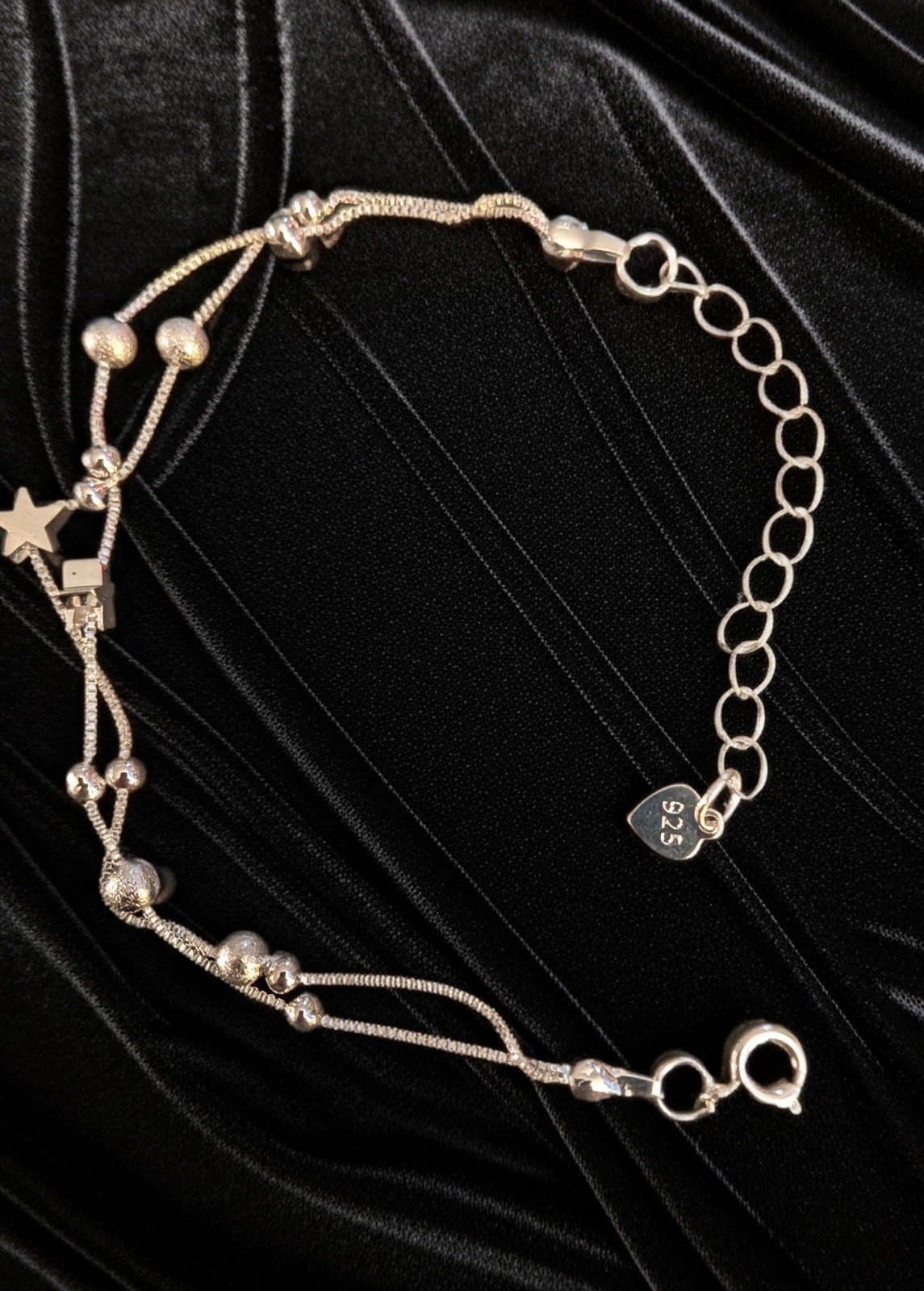 2 sterling silver bracelets one sterling necklace - Image 1