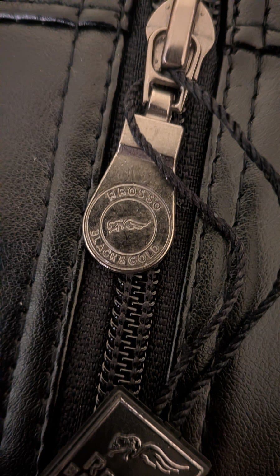 R Rosso Black & Gold Successful Collection series italian leather jacket. SizeXL - Thumbnail 4