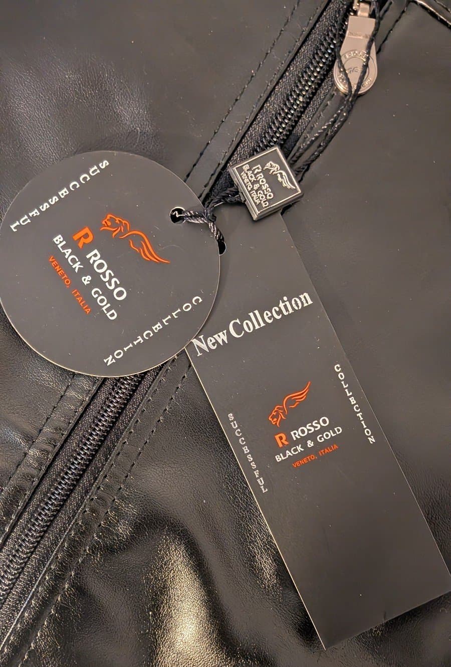 R Rosso Black & Gold Successful Collection series italian leather jacket. SizeXL - Thumbnail 6