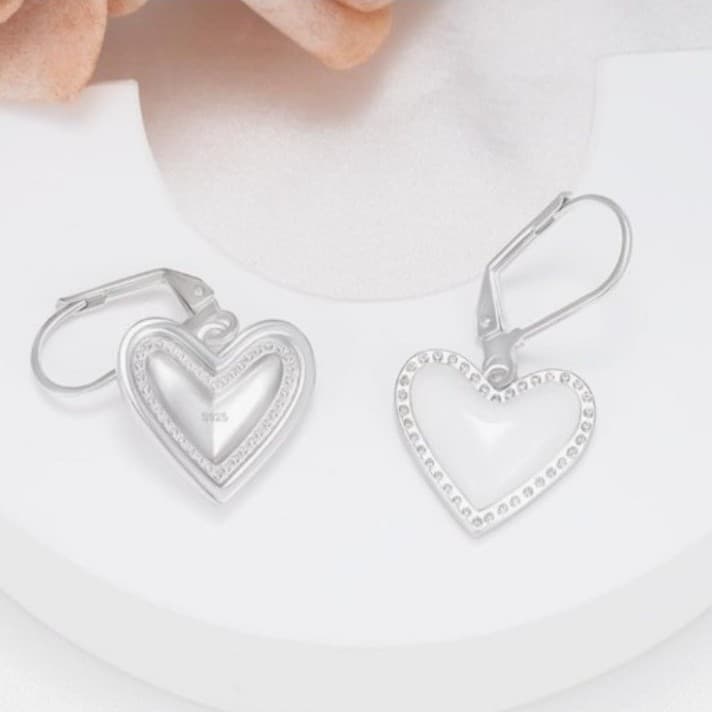 Dangle Earrings sterling Silver heart earrings Brand new - Thumbnail 2