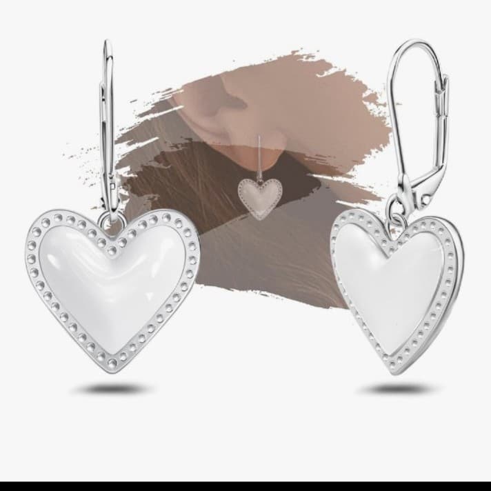 Dangle Earrings sterling Silver heart earrings Brand new - Image 1