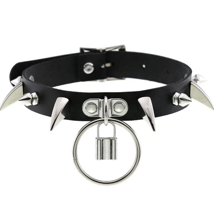 Hot topic Spiked Choker/Collar with padlock for Women/Men Gothic - Image 1