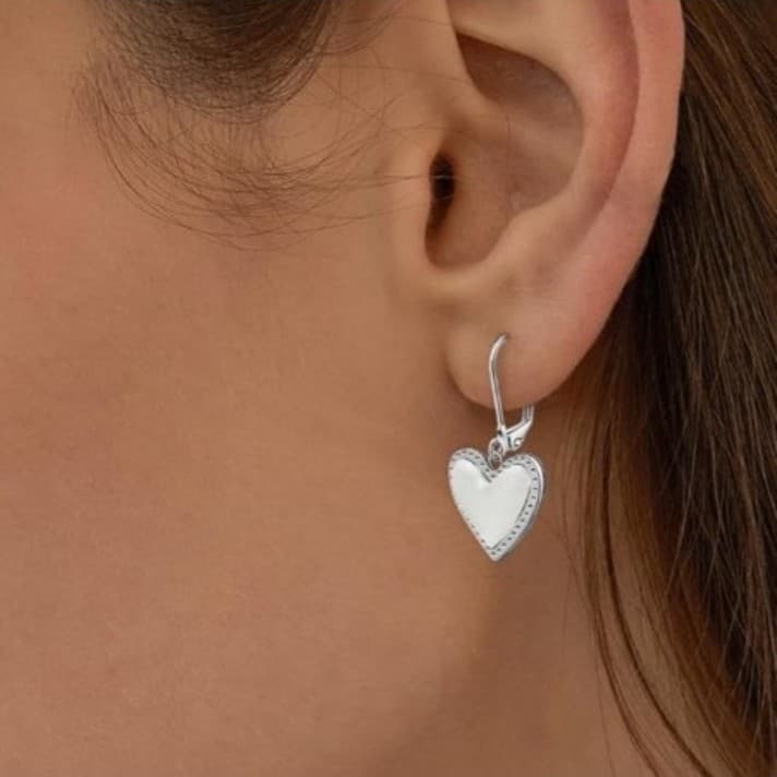 Dangle Earrings sterling Silver heart earrings Brand new - Thumbnail 4