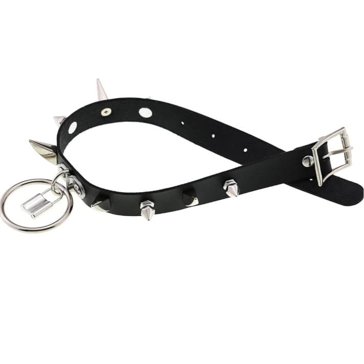 Hot topic Spiked Choker/Collar with padlock for Women/Men Gothic - Thumbnail 4