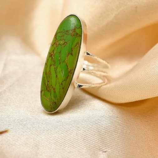 Sterling silver green turquoise ring size 6 Brand new ! - Thumbnail 3