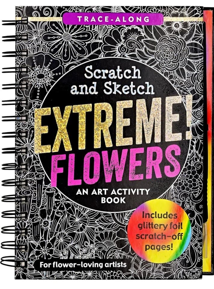 EXTREME FLOWERS Scratch and Sketch Art activy book Artist - Image 1