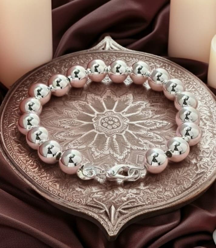 Sterling silver beaded bracelet - Thumbnail 2