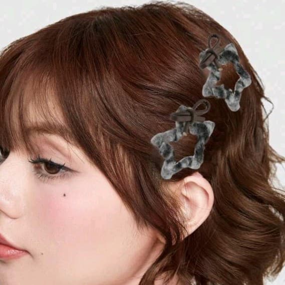 Hot topicStar-Shaped Hair Clips for Adults Rave/PunK Black & Gray Leopard Print - Thumbnail 6