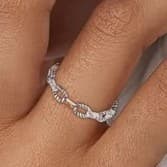 Sterling silver Colorful clasp with snake bone pattern Ring size 7 - Thumbnail 3