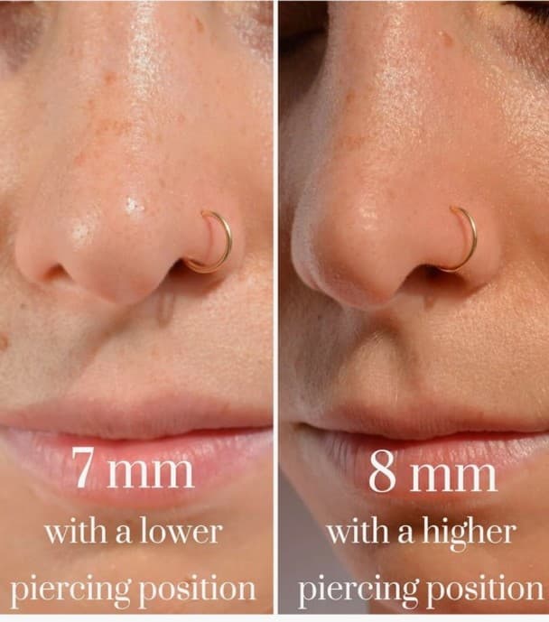 14k Gold Nose/Body/Earrings A pair of Hoop Ring Real Gold Thin for men or women - Thumbnail 2