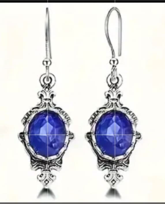 Hot topic Elegant Blue Silver Earrings - Image 1