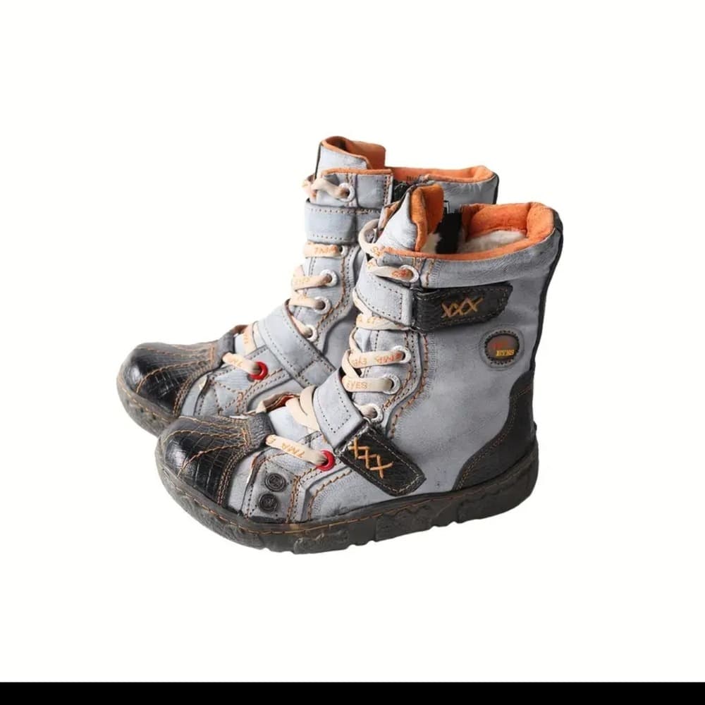 High-Top Boots with Orange Accents - Image 1