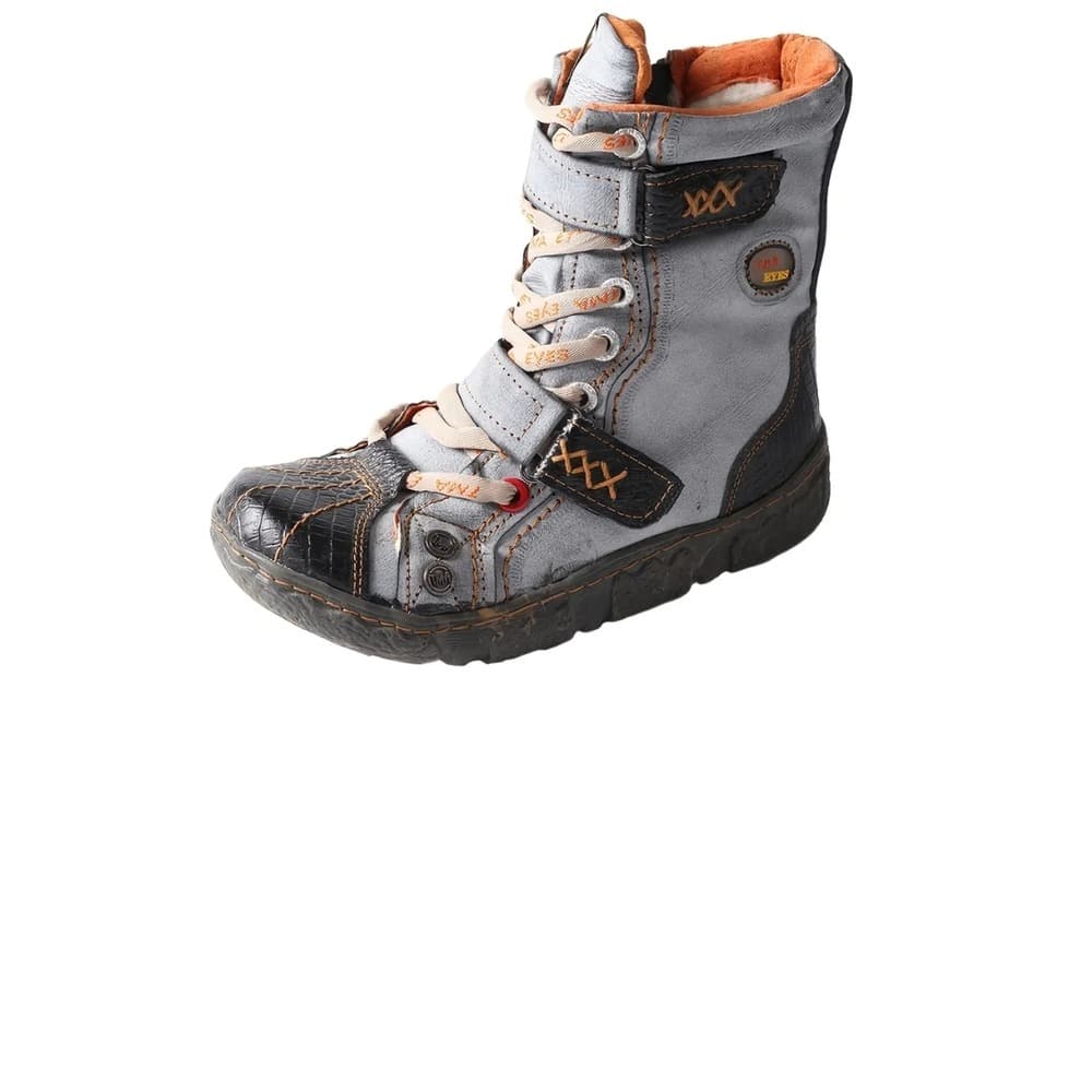 High-Top Boots with Orange Accents - Thumbnail 2