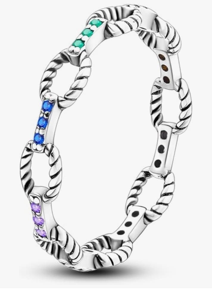 Colorful Clasp with Snake bone pattern Ring SIZE 7 brand new - Image 1