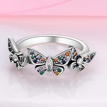 Sterling silver Colorful Butter Ring SIZE 7 Brand new never used - Thumbnail 4