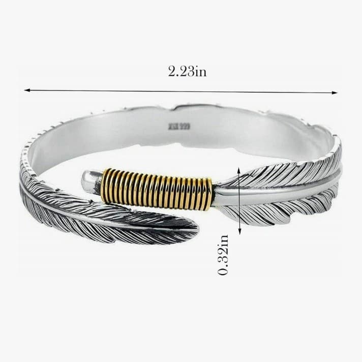 Silver and Gold Bohemian/ Southwestern Style Feather Bracelet - Thumbnail 7