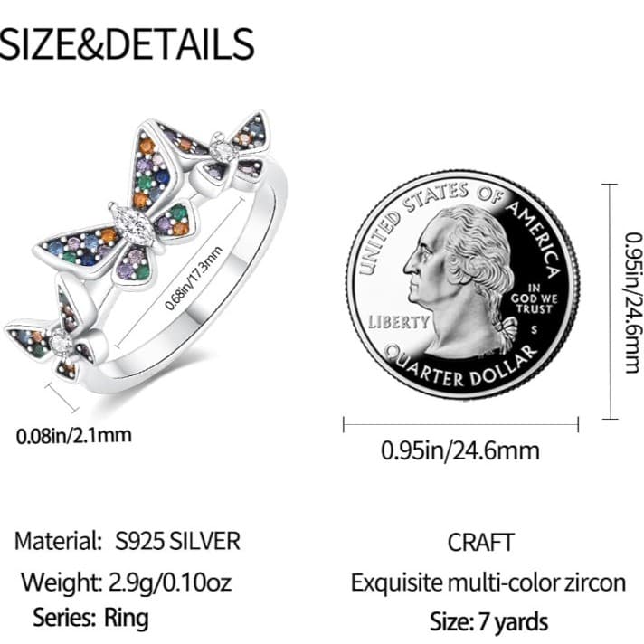 Sterling silver Colorful Butter Ring SIZE 7 Brand new never used - Thumbnail 5