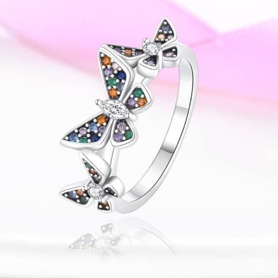 Sterling silver Colorful Butter Ring SIZE 7 Brand new never used - Thumbnail 2