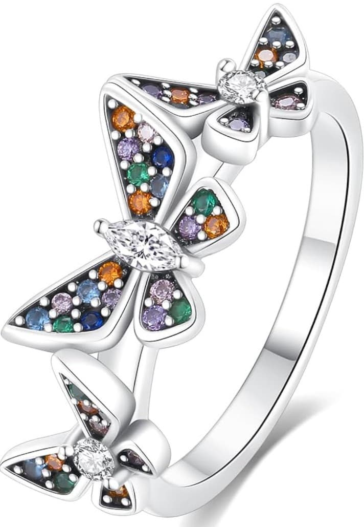 Sterling silver Colorful Butter Ring SIZE 7 Brand new never used - Image 1