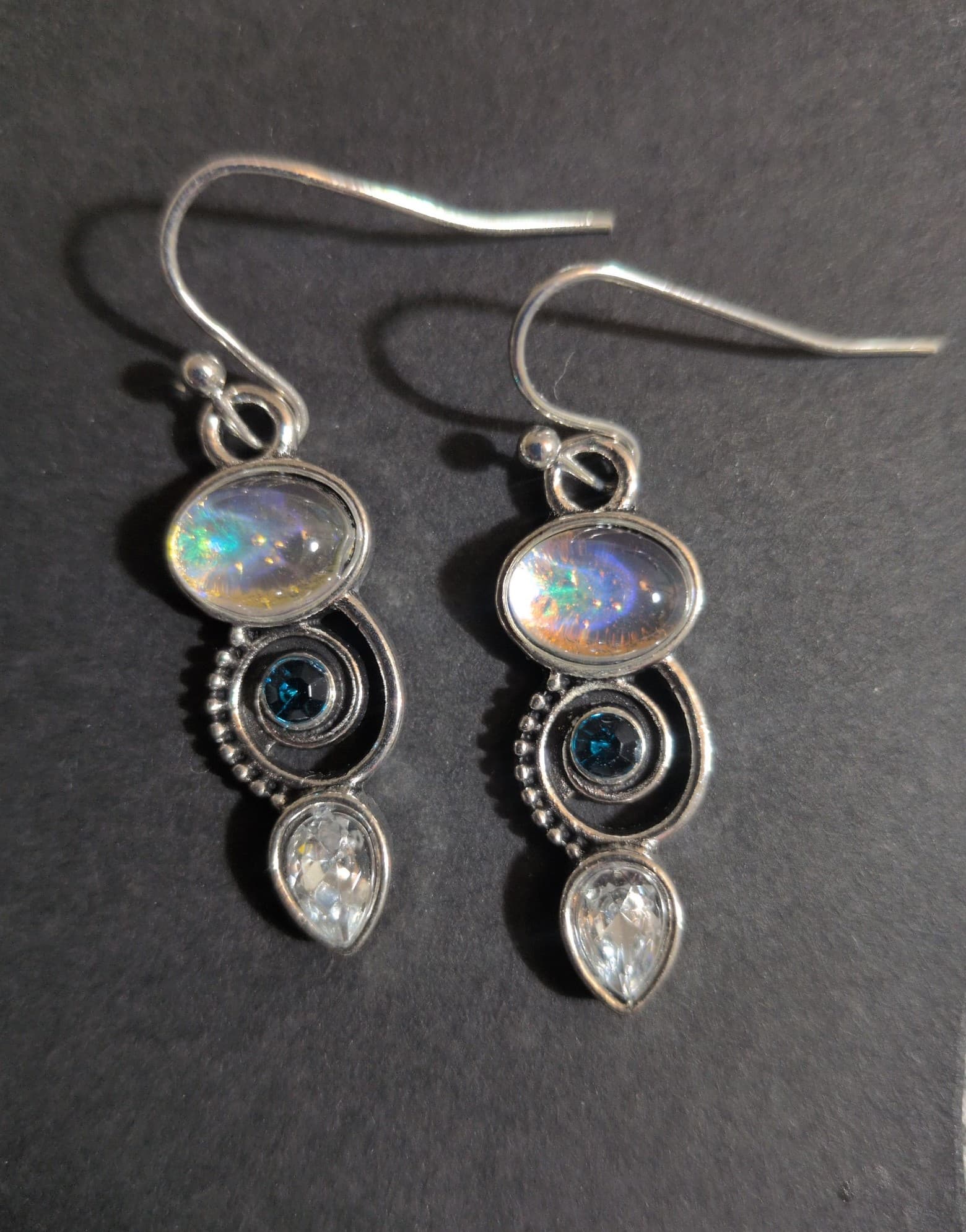 Hot topic Elegant Blue Silver Earrings - Thumbnail 4