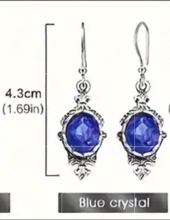 Hot topic Elegant Blue Silver Earrings - Thumbnail 2
