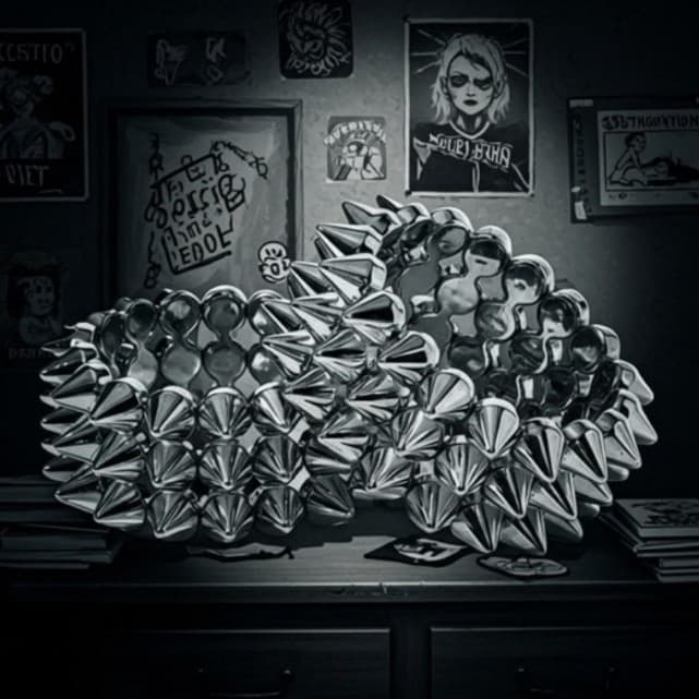 HT Silver Spiked Bracelet Set Stretchy Brand New never used - Thumbnail 7