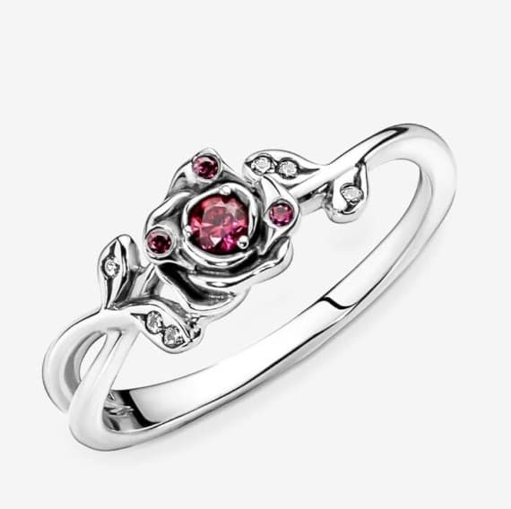 925 Beauty & the Beast Rose Ring size 8 Compare to the Pandora Disney Ring - Image 1
