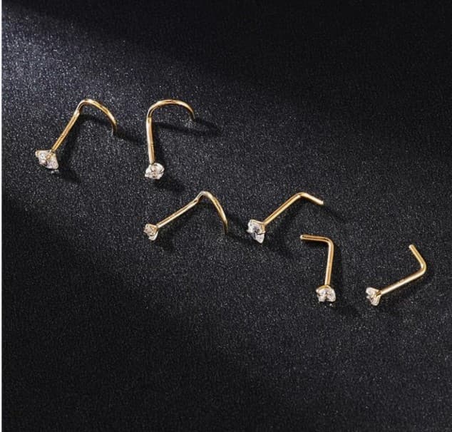 14 k solid gold nose ring ring 2 mm - Thumbnail 4