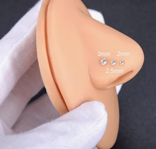 14 k solid gold nose ring ring 2 mm - Thumbnail 7