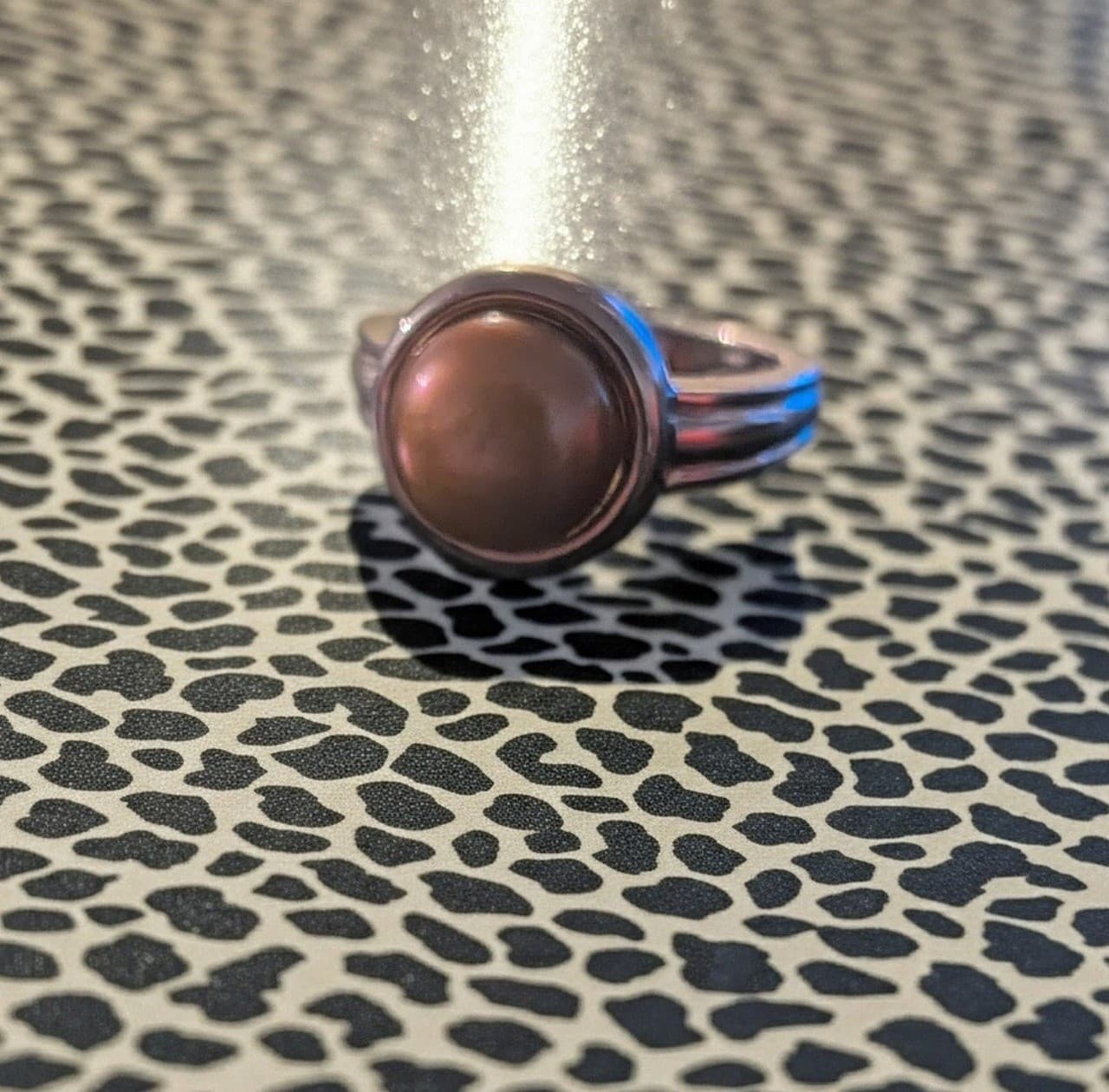 Rare Retired Xavier Absolute 11mm Chocolate Pearl Ring Sterling Silver Size 8.5 - Image 1