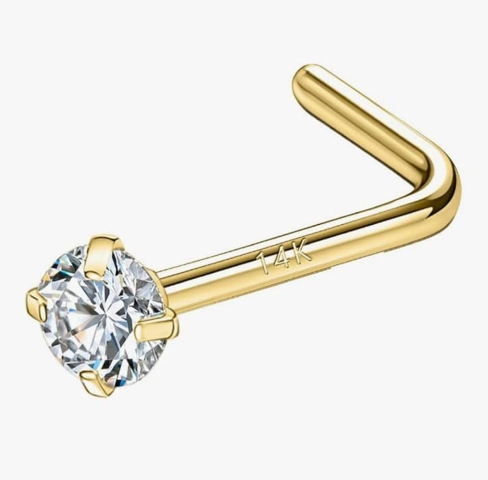 14 k solid gold nose ring ring 2 mm - Image 1