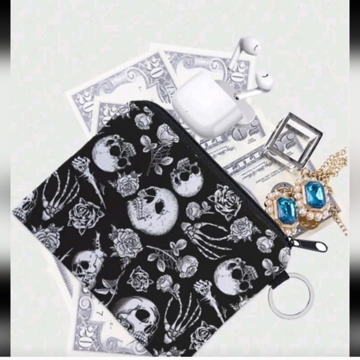 HT Black Skull and Rose Print Pouch/Wallet BNWT - Thumbnail 10