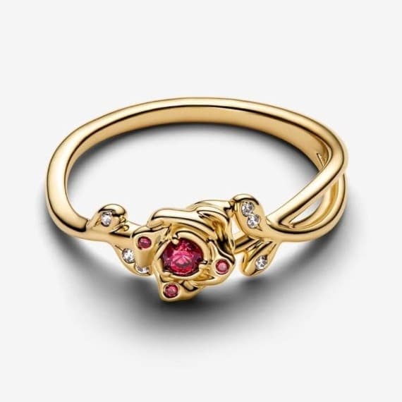 925 Beauty & the Beast Rose Ring size 8 Compare to the Pandora Disney Ring - Thumbnail 6