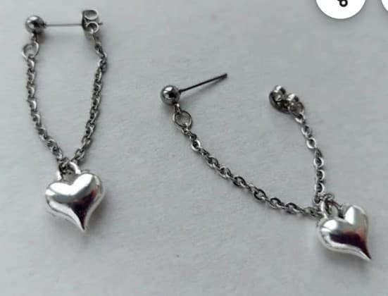 Silver Heart Dangle Earrings Brand new - Thumbnail 5