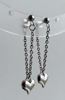 Silver Heart Dangle Earrings Brand new - Thumbnail 3