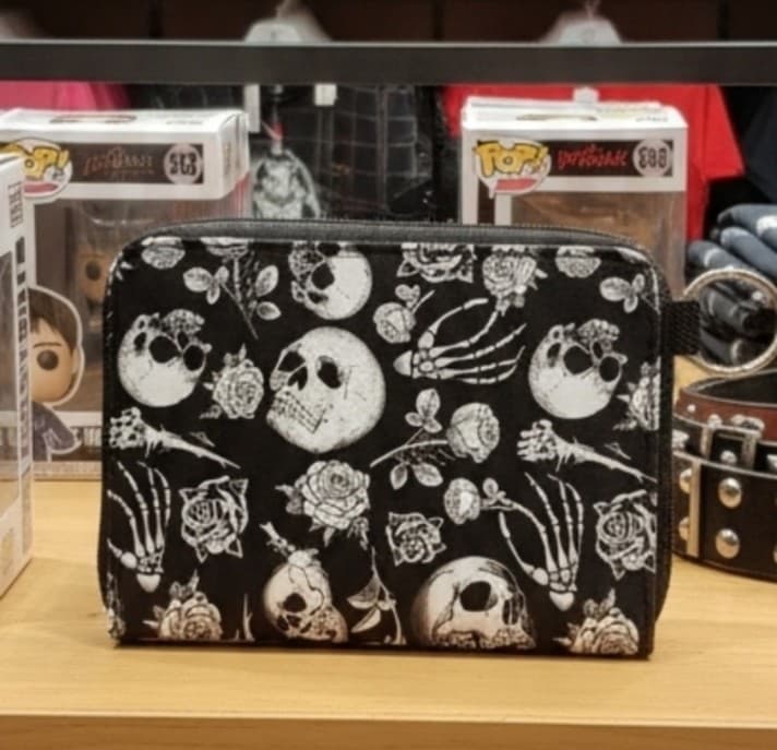 HT Black Skull and Rose Print Pouch/Wallet BNWT - Image 1
