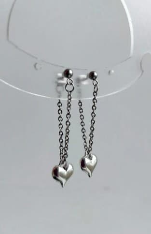 Silver Heart Dangle Earrings Brand new - Thumbnail 9