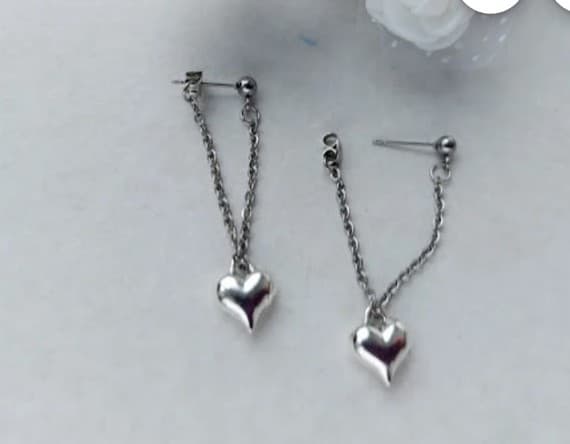 Silver Heart Dangle Earrings Brand new - Thumbnail 8