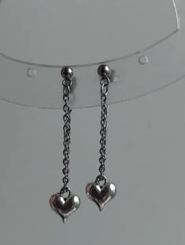 Silver Heart Dangle Earrings Brand new - Thumbnail 2