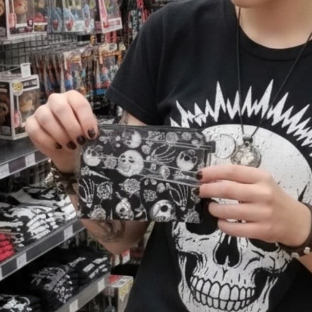 HT Black Skull and Rose Print Pouch/Wallet BNWT - Thumbnail 6