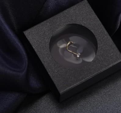 14 k solid gold nose ring ring 2 mm - Thumbnail 5