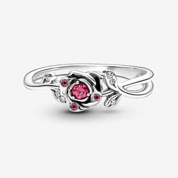 925 Beauty & the Beast Rose Ring size 8 Compare to the Pandora Disney Ring - Thumbnail 2