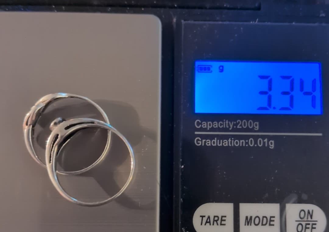 Vintage Art Deco Sterling Silver Onyx & Marcasite Nesting Ring Set 925 -size 7 - Thumbnail 7