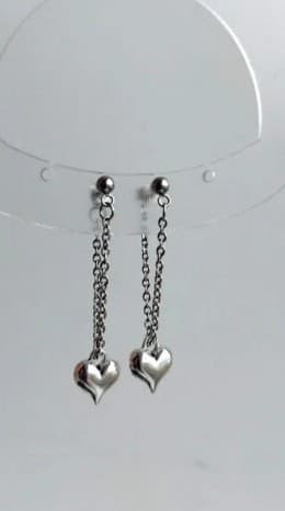 Silver Heart Dangle Earrings Brand new - Thumbnail 4